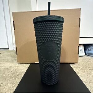 Starbucks Jelly Studded Soft Touch Matte Dark Green 24oz Venti Cold Cup Tumbler